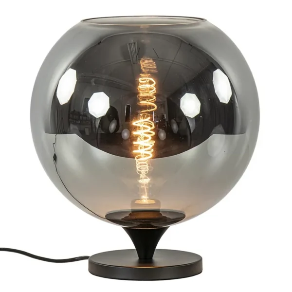 Cheap Straluma Stijlvolle tafellamp zwart met smoke/titanium glazen bol