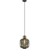 Hot Straluma Stijvolle hanglamp smoke glas met bronzen fitting
