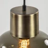 Hot Straluma Stijvolle hanglamp smoke glas met bronzen fitting