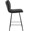 Clearance Straluma Stoere barkruk met bull lederen zitting antraciet