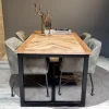stoere_eettafel_mangohout_4.webp Cheap Straluma Stoere eettafel mangohout met visgraat en zwarte poot
