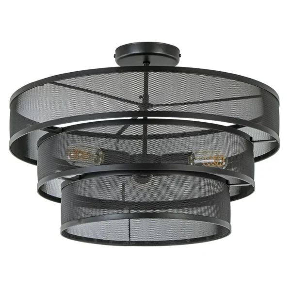 stoere_ronde_plafondlamp__0.webp New Straluma Stoere ronde plafondlamp mat zwart metaal 56 cm