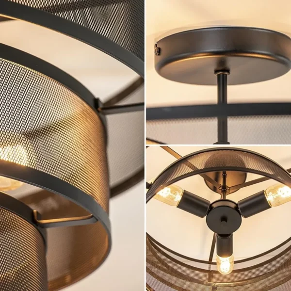 stoere_ronde_plafondlamp__2.webp New Straluma Stoere ronde plafondlamp mat zwart metaal 56 cm