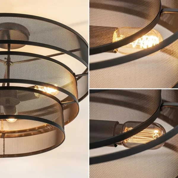 stoere_ronde_plafondlamp__3.webp New Straluma Stoere ronde plafondlamp mat zwart metaal 56 cm