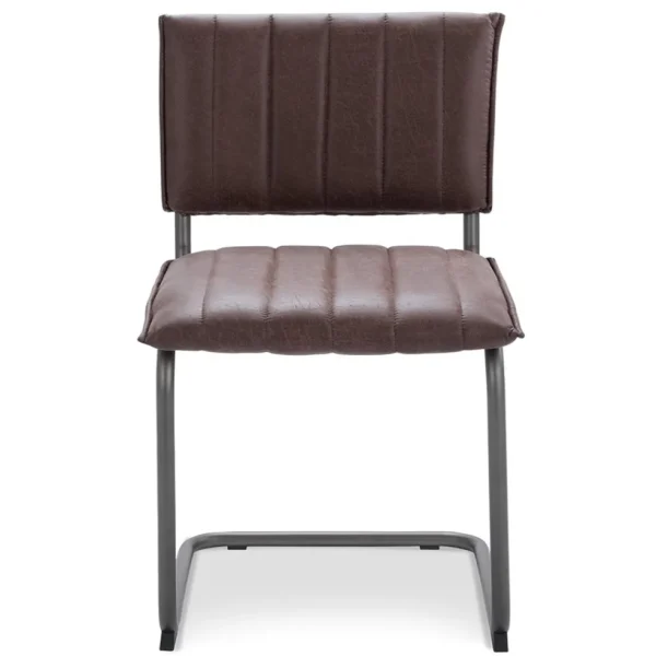 stoffen_eetkamerstoel_bru_1.webp New Straluma Stoffen eetkamerstoel bruin met gunmetal onderstel