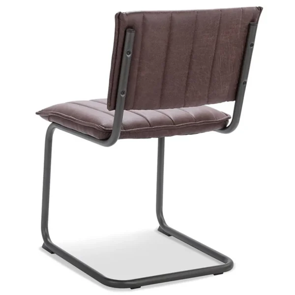 stoffen_eetkamerstoel_bru_2.webp New Straluma Stoffen eetkamerstoel bruin met gunmetal onderstel
