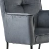 Sale Straluma Stoffen eetkamerstoel grijs/blauw op wieltjes