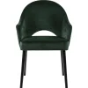 stoffen_eetkamerstoel_vel_1.webp Clearance Straluma Stoffen eetkamerstoel velours groen met zwarte houten poot