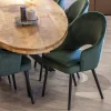 stoffen_eetkamerstoel_vel_4.webp Clearance Straluma Stoffen eetkamerstoel velours groen met zwarte houten poot