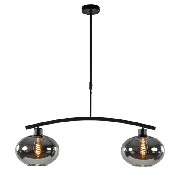 Best Sale Straluma Strak klassieke hanglamp zwart met smoke glas