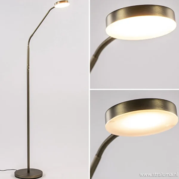 New Straluma Strak klassieke leeslamp brons dimbaar