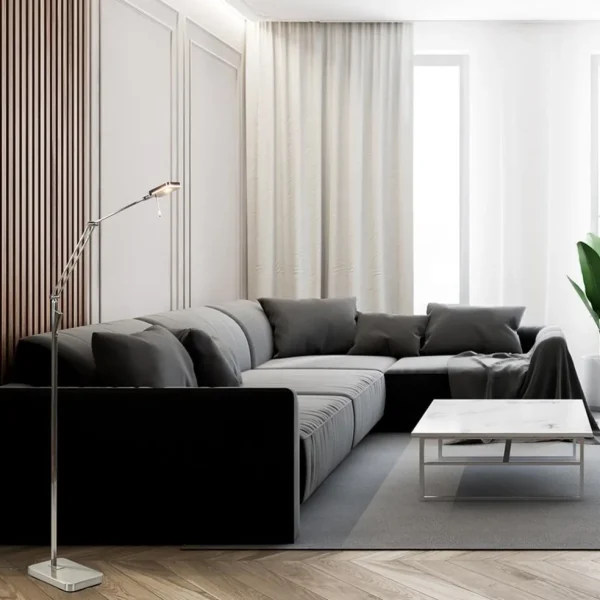 Discount Straluma Strak klassieke leeslamp nikkel met dimbaar LED
