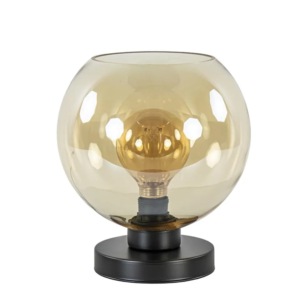 strak_klassieke_tafellamp_0-2.webp Store Straluma Strak klassieke tafellamp zwart met amber glas