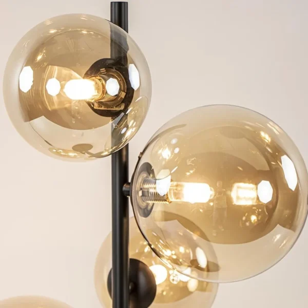 strak_klassieke_tafellamp_2-4.webp Best Sale Straluma Strak klassieke tafellamp zwart met amber glas
