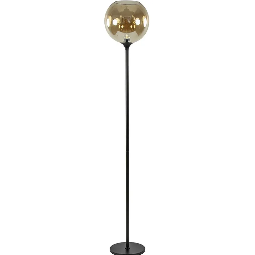 strak_klassieke_vloerlamp_0-1.webp Shop Straluma Strak klassieke vloerlamp zwart met amber glas 30 cm