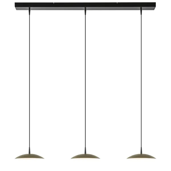 Hot Straluma Strakke 3-lichts hanglamp LED mat zwart/mat goud