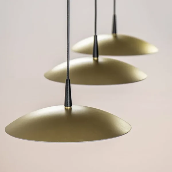 Hot Straluma Strakke 3-lichts hanglamp LED mat zwart/mat goud
