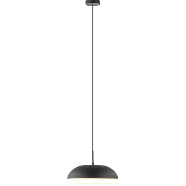 strakke_ronde_hanglamp_ko_1.webp Best Straluma Strakke ronde hanglamp koepel mat zwart 38 cm