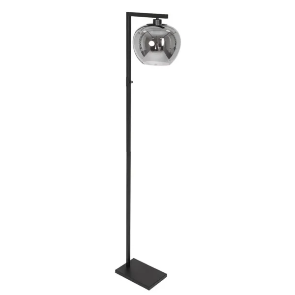 strakke_vloerlamp_zwart_m_0.webp Best Sale Straluma Strakke vloerlamp zwart met smoke glazen kap