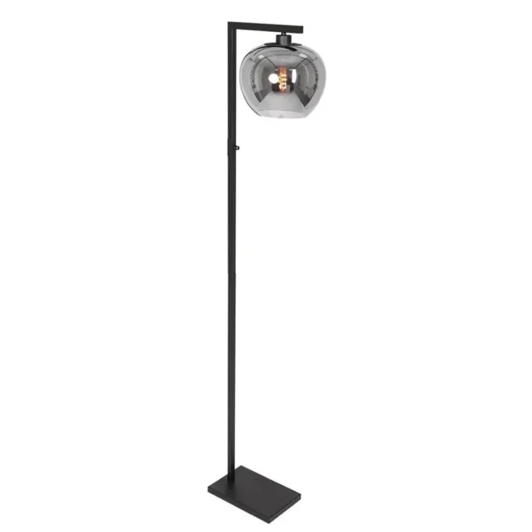 strakke_vloerlamp_zwart_m_1.webp Best Sale Straluma Strakke vloerlamp zwart met smoke glazen kap