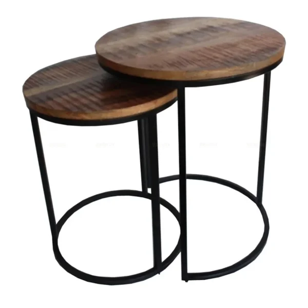 tafel_set_van__metaal_hou_0.webp Clearance Straluma Tafel set van 2 metaal hout 46/39