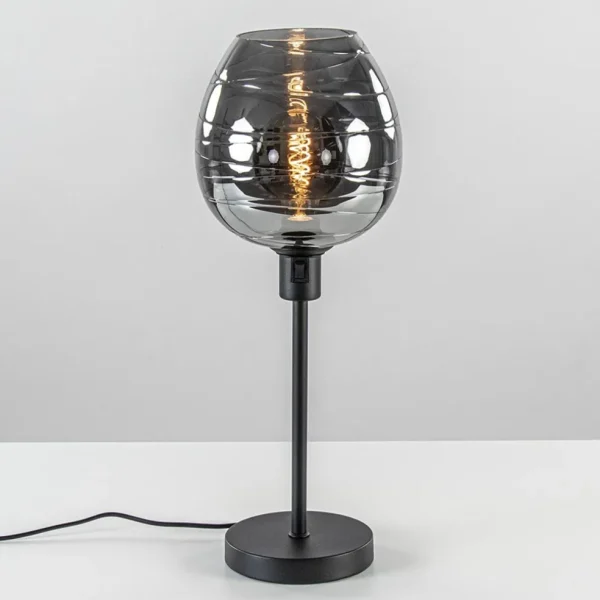 Fashion Straluma Tafellamp Fantasy op stang zwart + smoke glas