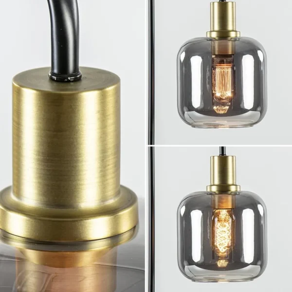 Best Sale Straluma Tafellamp Lekar zwart/brons met smoke glazen kap
