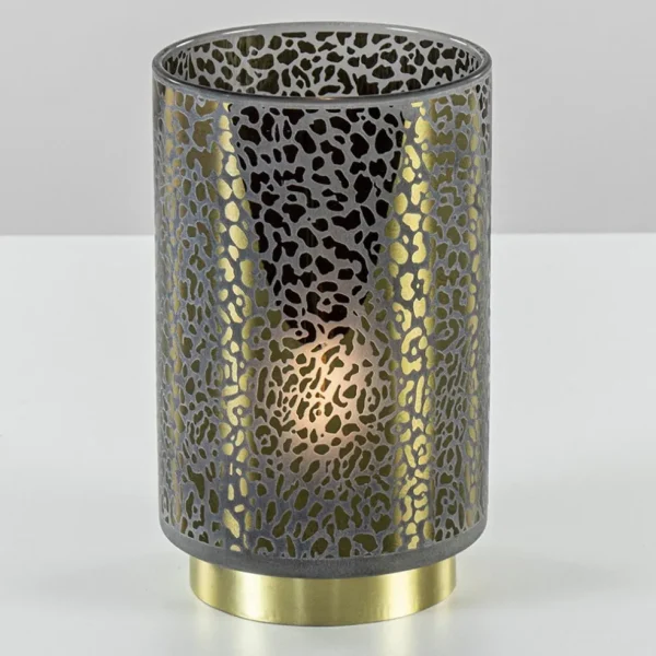tafellamp_leopard_op_batt_1.webp Discount Straluma Tafellamp Leopard op batterij donker grijs met goud