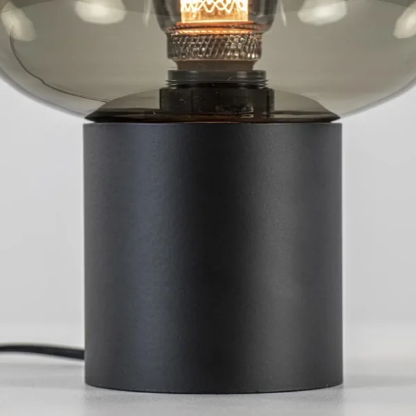 Outlet Straluma Tafellamp Lett zwart + smoke glas 20cm
