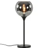 Discount Straluma Tafellamp mat zwart met 20 cm smoke glazen bol