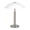 Sale Straluma Tafellamp nikkel/glas wit + touchdimmer