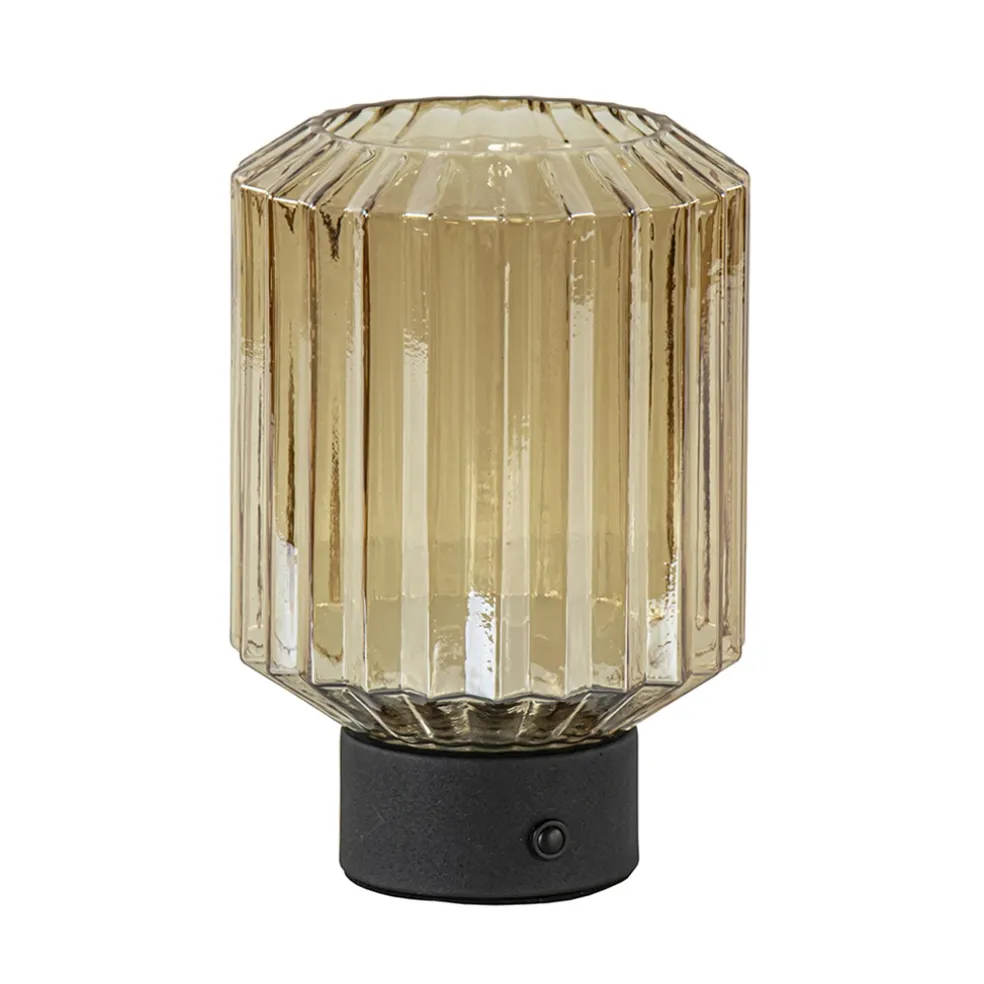 Fashion Straluma Tafellamp op batterij amber/zwart dimbaar