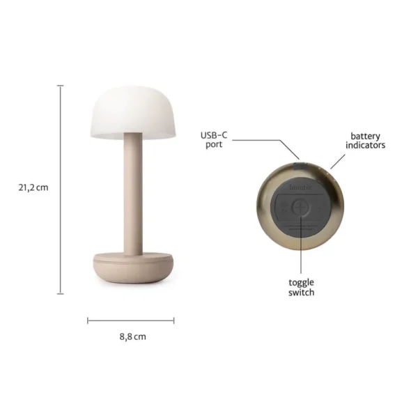 tafellamp_op_batterij_bei_1.webp Clearance Straluma Tafellamp op batterij beige met frosted kap