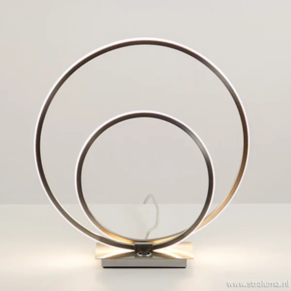 tafellamp_ringen_nikkel_s_1.webp Discount Straluma Tafellamp ringen nikkel 3-st. dimmer