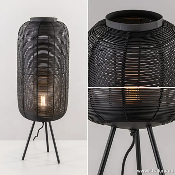 Store Straluma Tafellamp Tomek zwart draad 3-poot 70cm