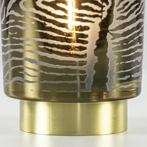 tafellamp_zebra_grijs_gou_2.webp Discount Straluma Tafellamp Zebra grijs goud op batterijen Light & Living