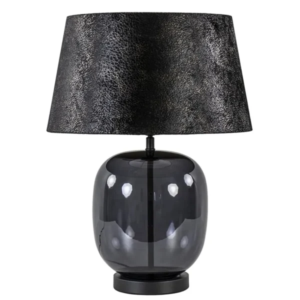 Sale Straluma Tafellamp zwart glas met ronde kap 40 cm