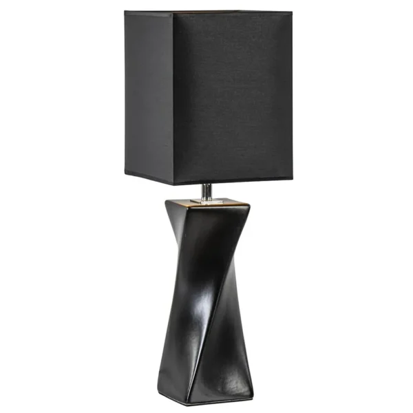 tafellamp_zwart_keramiek__1.webp Online Straluma Tafellamp zwart keramiek inclusief kap zwart/goud