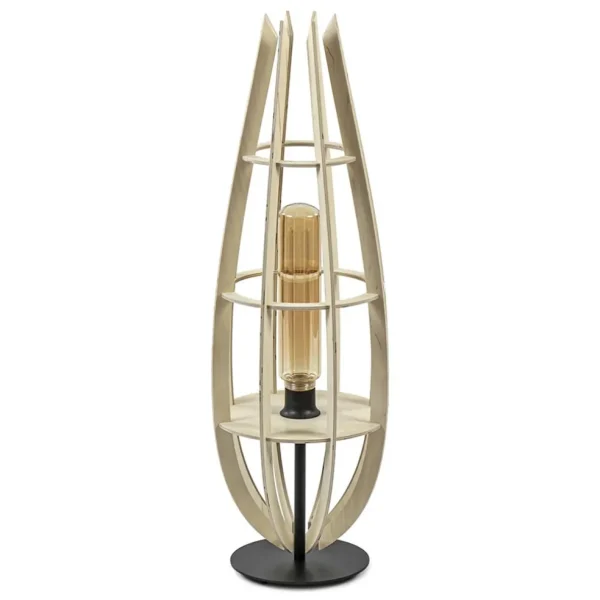 tafellampvloerlamp_nature_0.webp Online Straluma Tafellamp/vloerlamp naturel houten kap met zwart