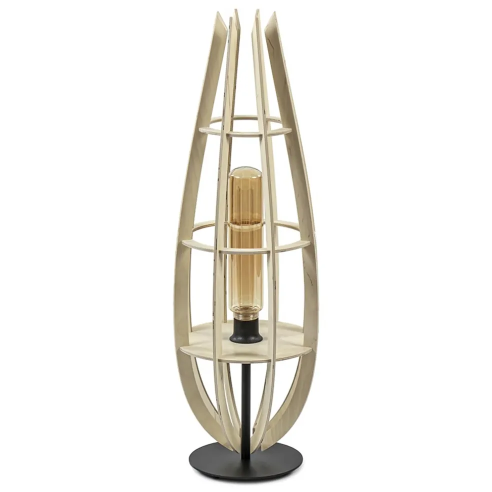 tafellampvloerlamp_nature_0.webp Online Straluma Tafellamp/vloerlamp naturel houten kap met zwart