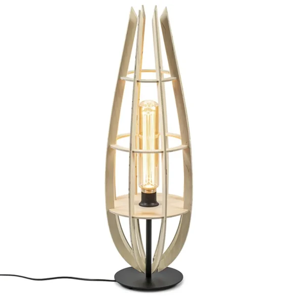 tafellampvloerlamp_nature_1.webp Online Straluma Tafellamp/vloerlamp naturel houten kap met zwart