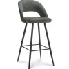 Fashion Straluma Trendy barkruk velours met zwart metalen poot