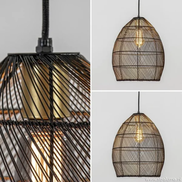 Discount Straluma Trendy draad hanglamp Meya zwart/goud