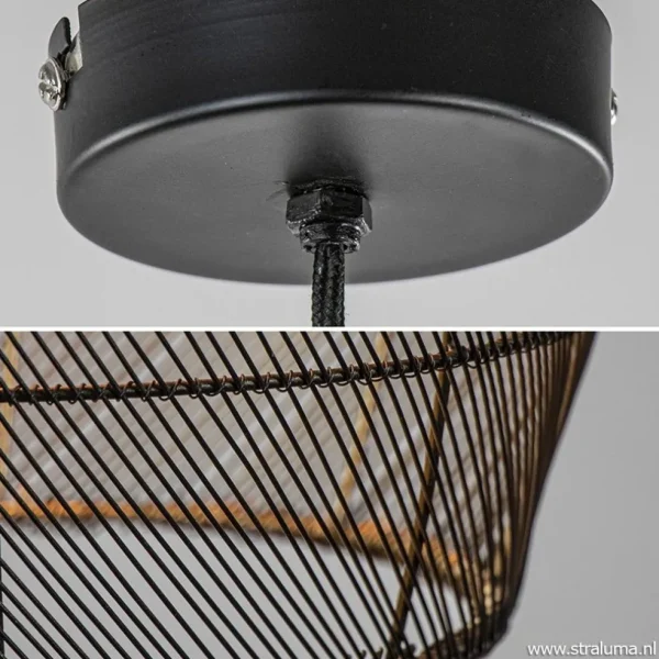 Discount Straluma Trendy draad hanglamp Meya zwart/goud