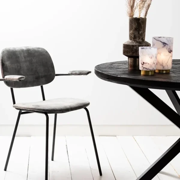 Hot Straluma Trendy eetkamerstoel Emma velvet grijs