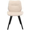 Cheap Straluma Trendy eetkamerstoel stof naturel met zwarte poot