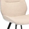 Cheap Straluma Trendy eetkamerstoel stof naturel met zwarte poot