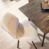 Cheap Straluma Trendy eetkamerstoel stof naturel met zwarte poot