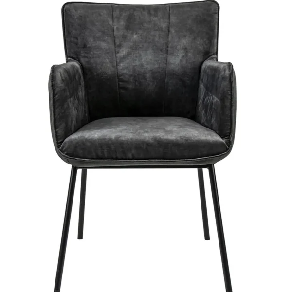 trendy_eetkamerstoel_velo_1-1.webp Best Sale Straluma Trendy eetkamerstoel velours antraciet met armleuning