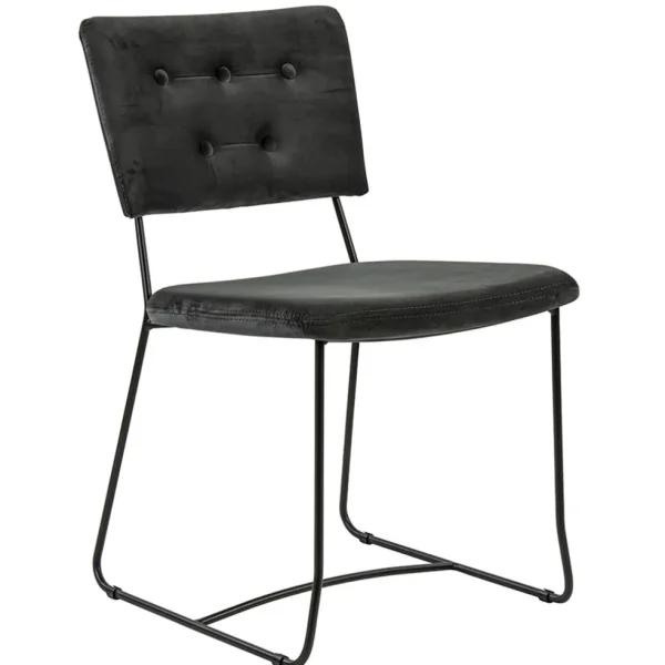 Shop Straluma Trendy eetkamerstoel velvet grijs met metalen poot
